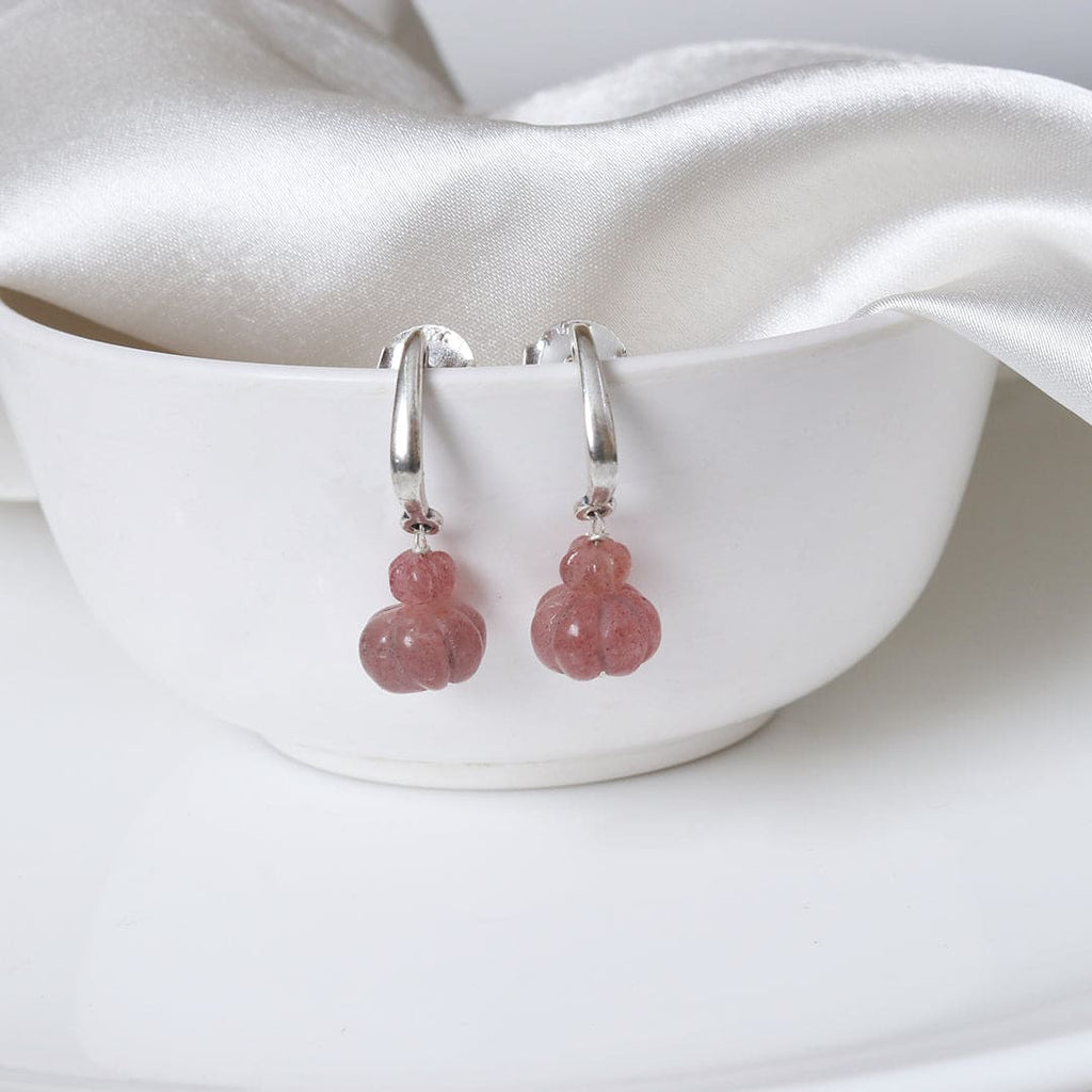 Faceted stone Earrings - Wine